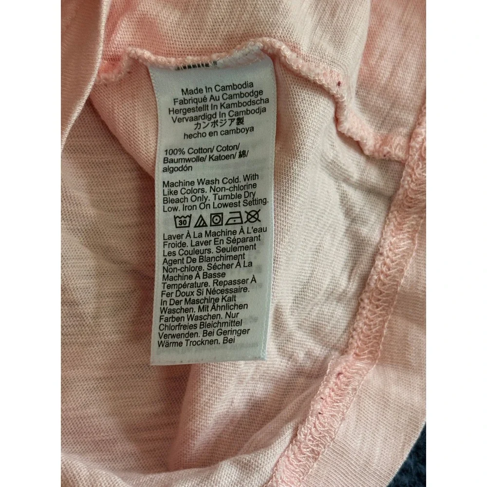 J.Crew‎ Slub Cotton Long Sleeve Crop T-Shirt Womens Small Pink Excellent CC829